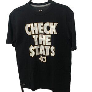 Nike Dri Fit Check the Stats Men's Size Medium Short Sleeve T-Shirt Top EUC